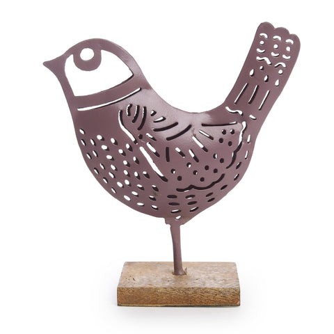Showpiece: ETCHING BIRD Figurine with Wooden Base