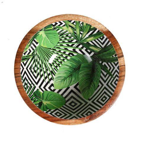 Alberato Green Wooden Bowl Medium | Green Wooden Bowl Medium