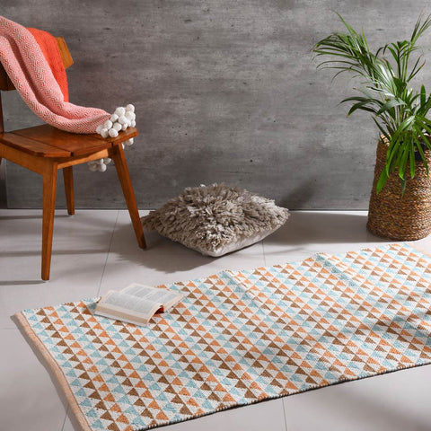 New Triangle Cotton Woven Rug | woven cotton rug