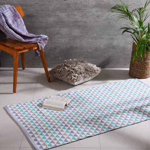 New Triangle Cotton Woven Rug | Woven Cotton Rug